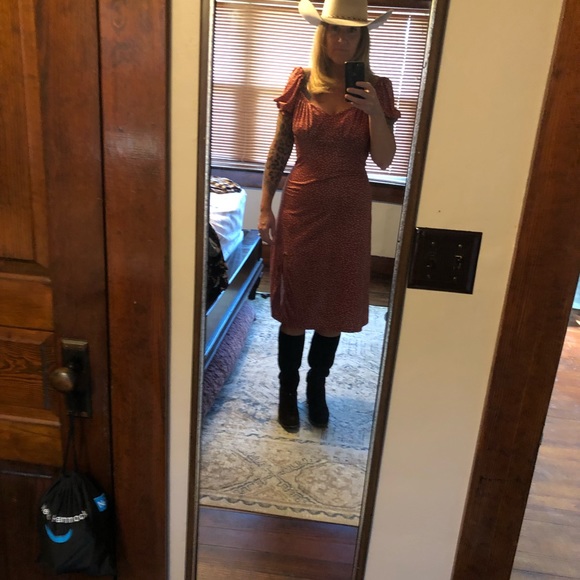 Shein brown dress with slit 🌺🌻🌼🌸 - Picture 3 of 3